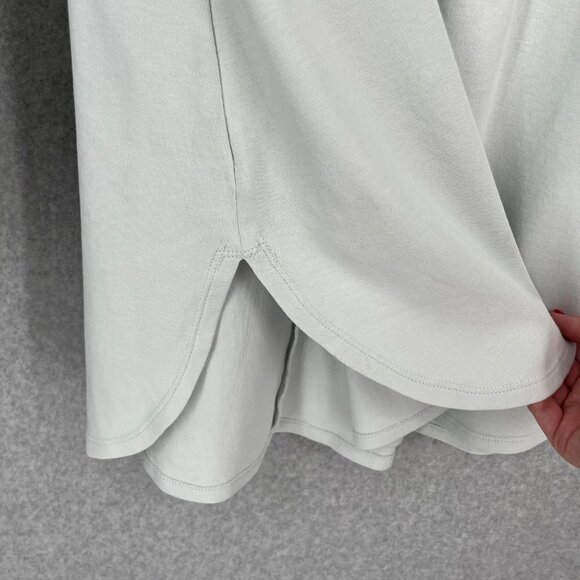 Chicos Mock Neck Tunic Knit Top Size M Coastal Mist Blue Gray Minimal Office NEW - Picture 4 of 12